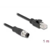 Network Cable DeLOCK M12 Cable D-coded 4 pin male to RJ45 male Cat5e 1 m Black