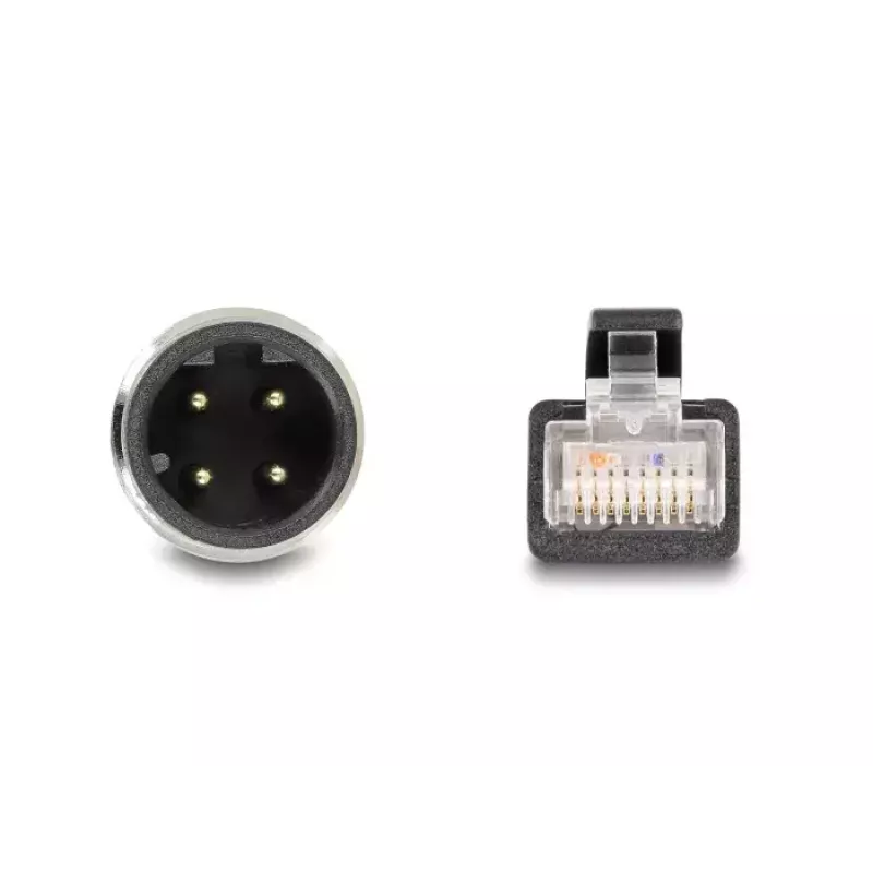 Network Cable DeLOCK M12 Cable D-coded 4 pin male to RJ45 male Cat5e 1 m Black