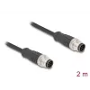 Network Cable DeLOCK M12 Cable A-coded 8 pin male to male Cat5e 2 m Black