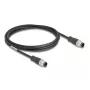 Network Cable DeLOCK M12 Cable A-coded 8 pin male to male Cat5e 2 m Black