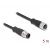 Network Cable DeLOCK M12 Cable D-coded 4 pin male to female Cat5e 5 m Black