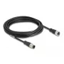 Network Cable DeLOCK M12 Cable D-coded 4 pin male to female Cat5e 5 m Black