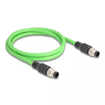 Network Cable DeLOCK M12 Cable A-coded 8 pin male to male PUR (TPU) 1 m