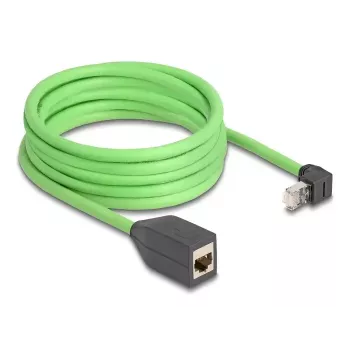 Network Cable DeLOCK RJ45 Cat.6A Upwards Angled Plug to Jack 5m Green