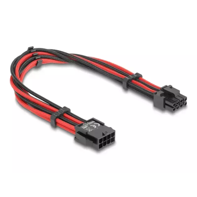 Internal power cable DELOCK 80975 — 8-pin to PCI-E 6+2-pin, 0.3 m