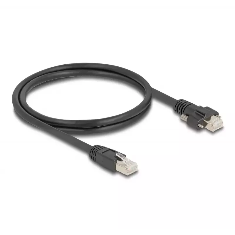 DeLOCK Cable RJ45 plug to RJ45 plug 1m Cat.6A S/FTP black