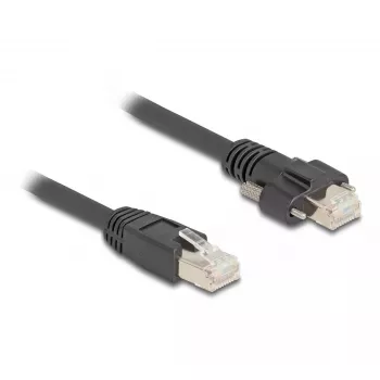 DeLOCK Cable RJ45 plug to RJ45 plug 1m Cat.6A S/FTP black