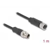 Network Cable DeLOCK M12 Cable X-coded 8 pin male to female Cat5e 1m Black