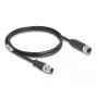 Network Cable DeLOCK M12 Cable X-coded 8 pin male to female Cat5e 1m Black