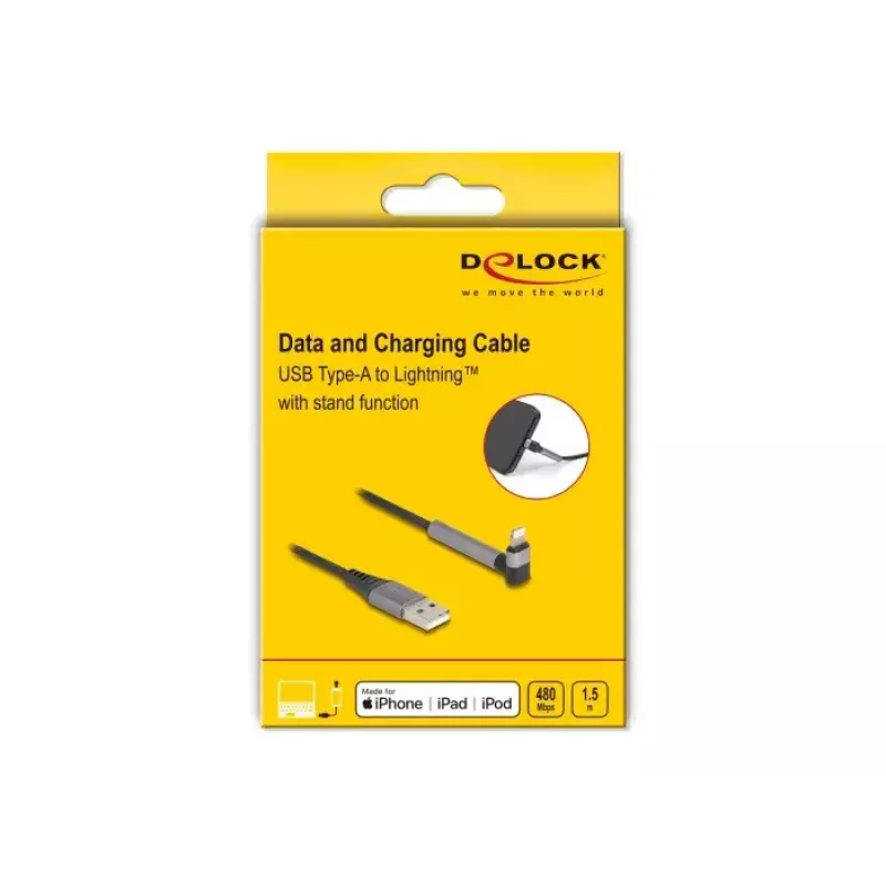 DeLOCK Data and Charging Cable USB Type-A to Lightning 1.5m MFi