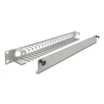 Cable management panel DELOCK 67278 — steel housing, grey, 1 pc