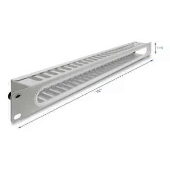 Cable management panel DELOCK 67278 — steel housing, grey, 1 pc