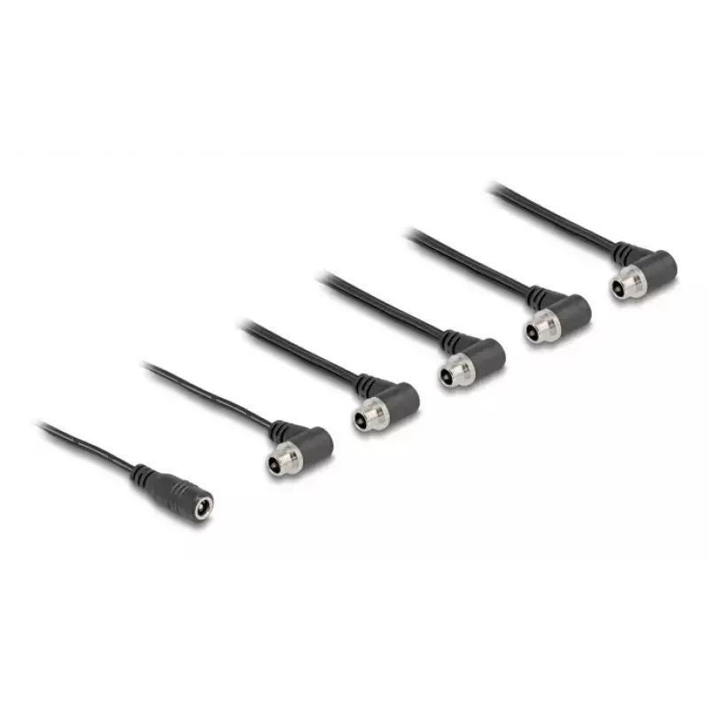 Power cable DELOCK 90122, 0.762 m, DC connectors 5.5×2.1 mm ↔ 5×5.5×2.1 mm, 48 V 5 A