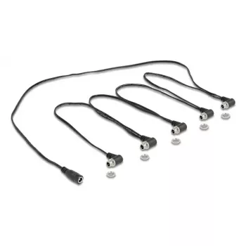 Power cable DELOCK 90122, 0.762 m, DC connectors 5.5×2.1 mm ↔ 5×5.5×2.1 mm, 48 V 5 A