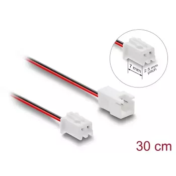 Cable extension DELOCK 90762 for computer cooling system, PVC sleeve, Ø 1.3 mm, black/red/white