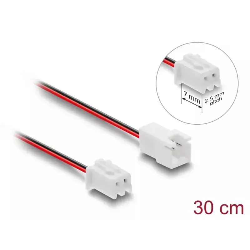 Cable extension DELOCK 90762 for computer cooling system, PVC sleeve, Ø 1.3 mm, black/red/white