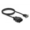 DELOCK Adapter Cable OBD‑2 Male to DB‑9 Female, Cat5e, Black, 1.15 m