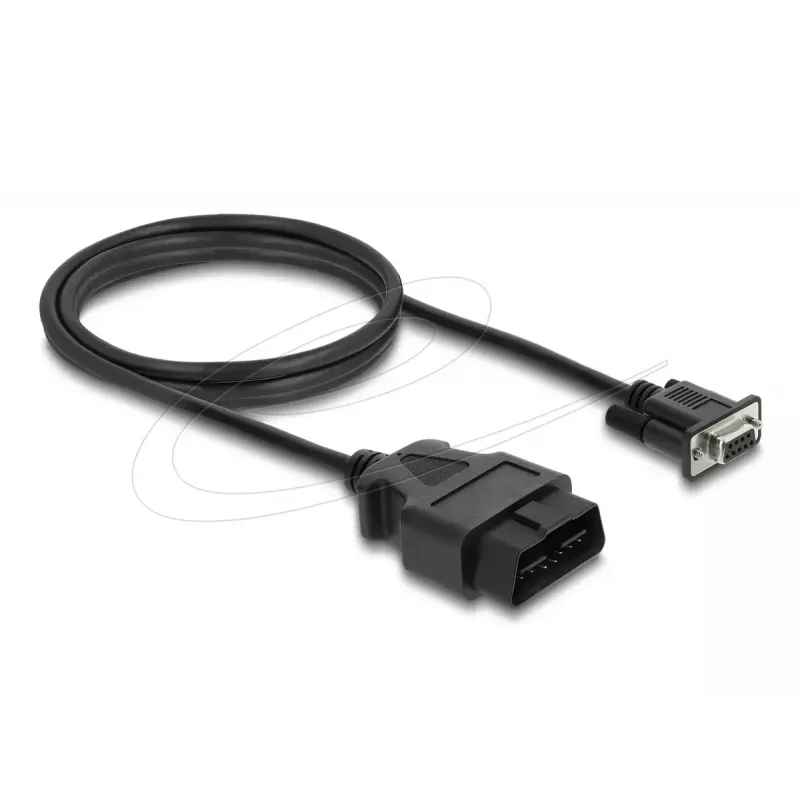 DELOCK Adapter Cable OBD‑2 Male to DB‑9 Female, Cat5e, Black, 1.15 m