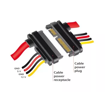 SATA Cable DeLOCK 83804 1m SATA 22-pin Black Red Yellow