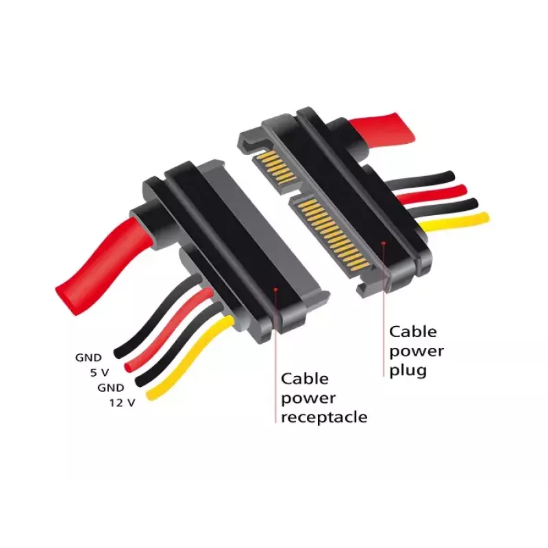 SATA Cable DeLOCK 83804 1m SATA 22-pin Black Red Yellow