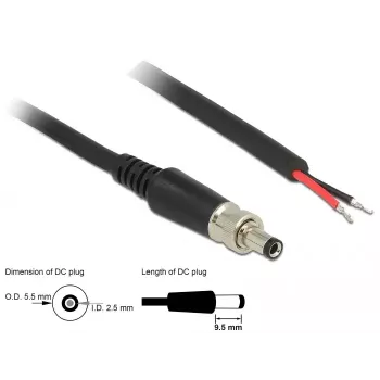 Power Cable DeLOCK 89908 Black 0.95 m