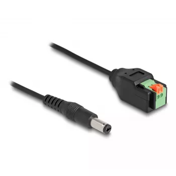 DeLOCK DC Cable 2.1 x 5.5 mm male to 2 pin Terminal Block Adapter 15 cm