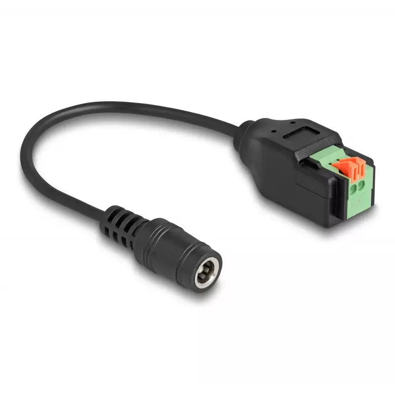 DeLOCK DC 2.1 x 5.5 mm jack to 2 pin Terminal Block Adapter 15 cm