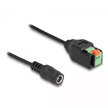 DeLOCK DC 2.1 x 5.5 mm jack to 2 pin Terminal Block Adapter 15 cm