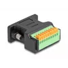 DeLOCK D-Sub 9 Female to Terminal Block Adapter with Push-button Black