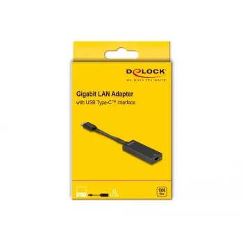 DeLOCK 66246 cable gender changer RJ-45 USB C Black 0.09 m