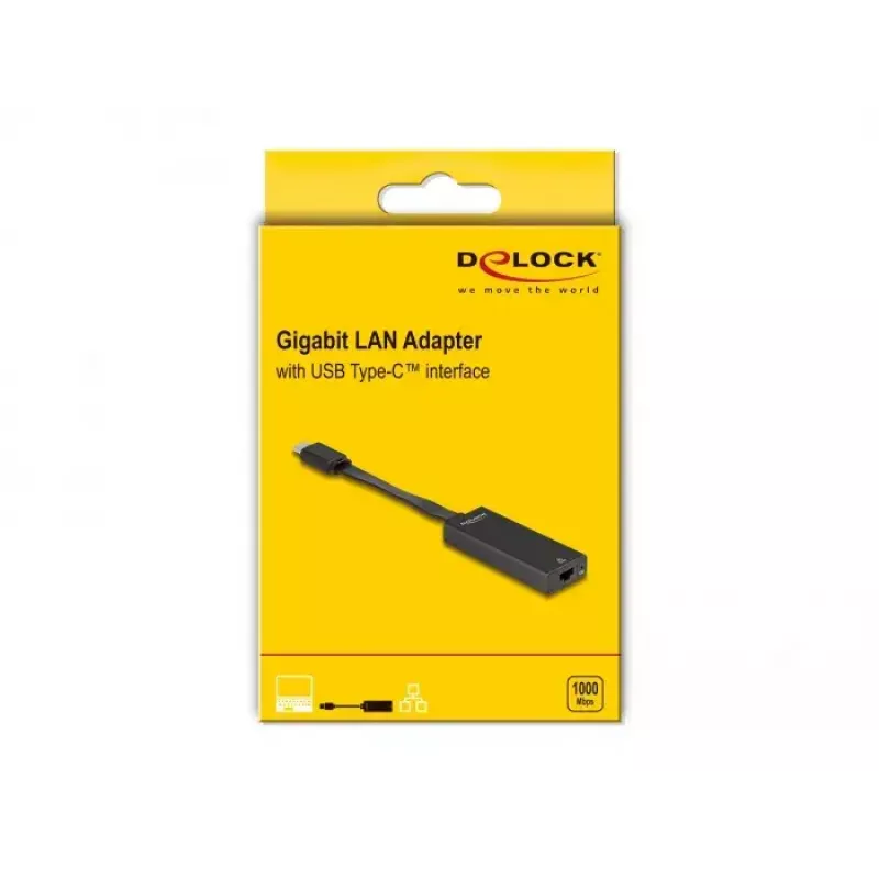 DeLOCK 66246 cable gender changer RJ-45 USB C Black 0.09 m