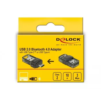 Bluetooth Adapter DeLOCK USB 2.0 4.0 2 in 1 Type-C Type-A