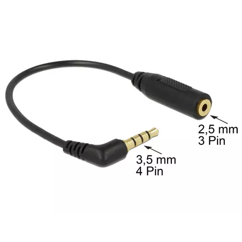 Audio Cable DeLOCK 0.175m 3.5mm/2.5mm Black