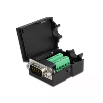 Wire connector DeLOCK 66264 Sub-D 9 10 pin terminal block Black