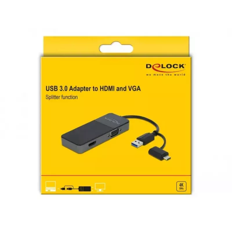 Laptop Dock DeLOCK 64085 USB 3.2 Gen 1 Type-A Black
