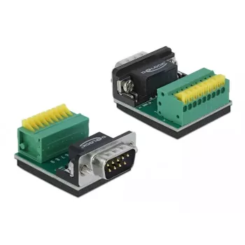 Wire Connector DeLOCK 66321 1 x Serial Sub-D 9 1 x 9 Pin Black Green Silver Yellow