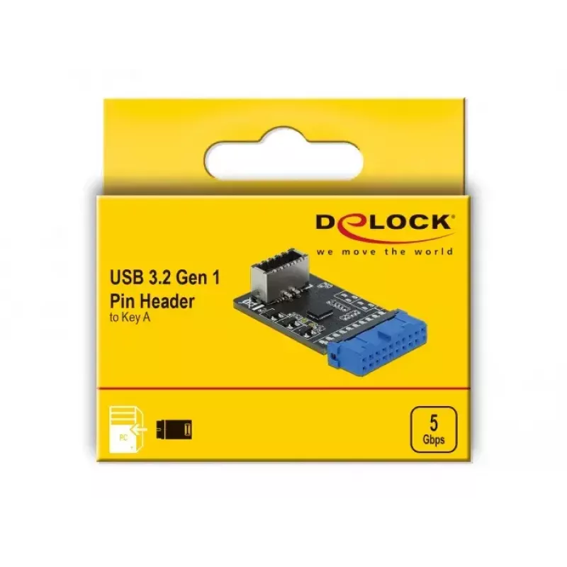 USB Adapter DeLOCK 41981 Type-E Key A Pin Header female to internal Key A female