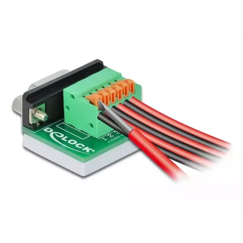 D-Sub9 female to Terminal Block with Push Button DeLOCK 66557