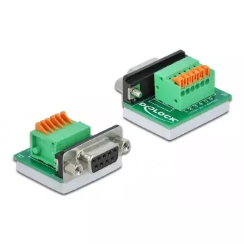D-Sub9 female to Terminal Block with Push Button DeLOCK 66557