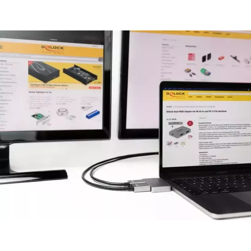Dual HDMI Adapter DeLOCK 64123 for MacBook