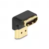 DeLOCK HDMI Adapter male to female 90° downwards angled 8K 60 Hz metal