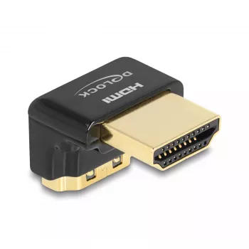 DeLOCK HDMI Adapter male to female 90° downwards angled 8K 60 Hz metal