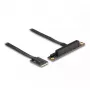 DeLOCK M.2 Key A+E to PCIe x8 NVMe Adapter angled with 20 cm cable