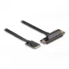 DeLOCK M.2 Key A+E to PCIe x4 NVMe Adapter angled with 20 cm cable