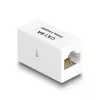 Network Cable DeLOCK Adapter RJ45 jack to RJ45 jack Cat.6A UTP 1m White