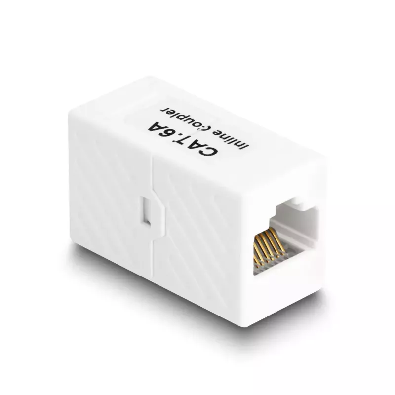 Network Cable DeLOCK Adapter RJ45 jack to RJ45 jack Cat.6A UTP 1m White