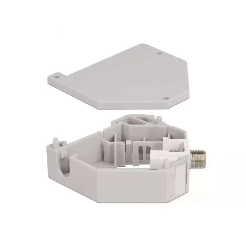 Keystone module DELOCK 87160 — F connector to F connector, grey, 60.1×59.4×21.6 mm