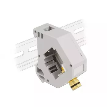 Keystone module DELOCK 87162 — binding post to binding post, grey/white, 60.1×59.4×21.6 mm