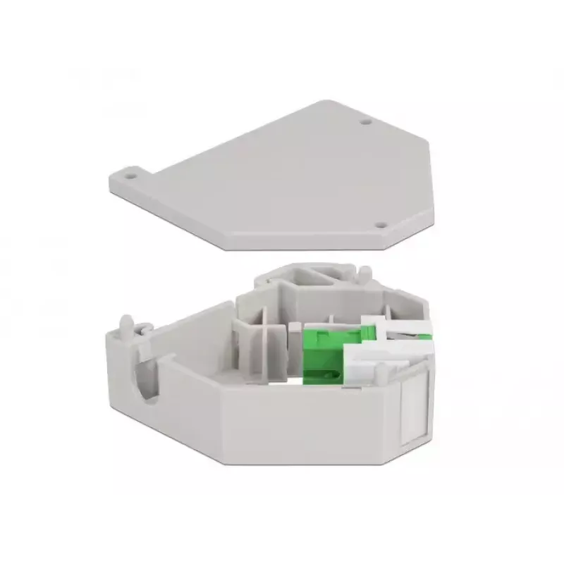 Keystone module DELOCK 87165 — SC to SC adapter, green/grey/white, 60.1×59.4×21.6 mm