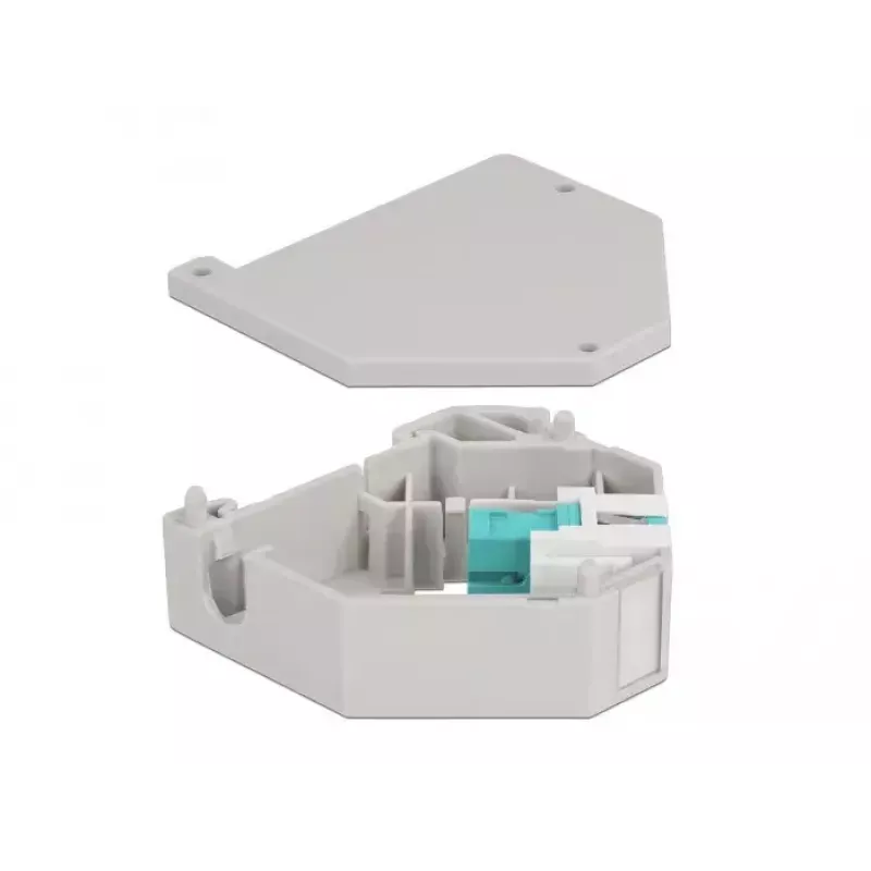 Keystone module DELOCK 87173 — SC to SC duplex, aqua/grey/white, 60.1×59.4×21.6 mm